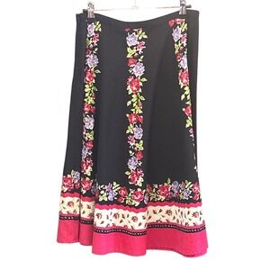 Vintage 90s Willi Smith Floral Midi Skirt Cottagecore Whimsigoth, Cottagecore